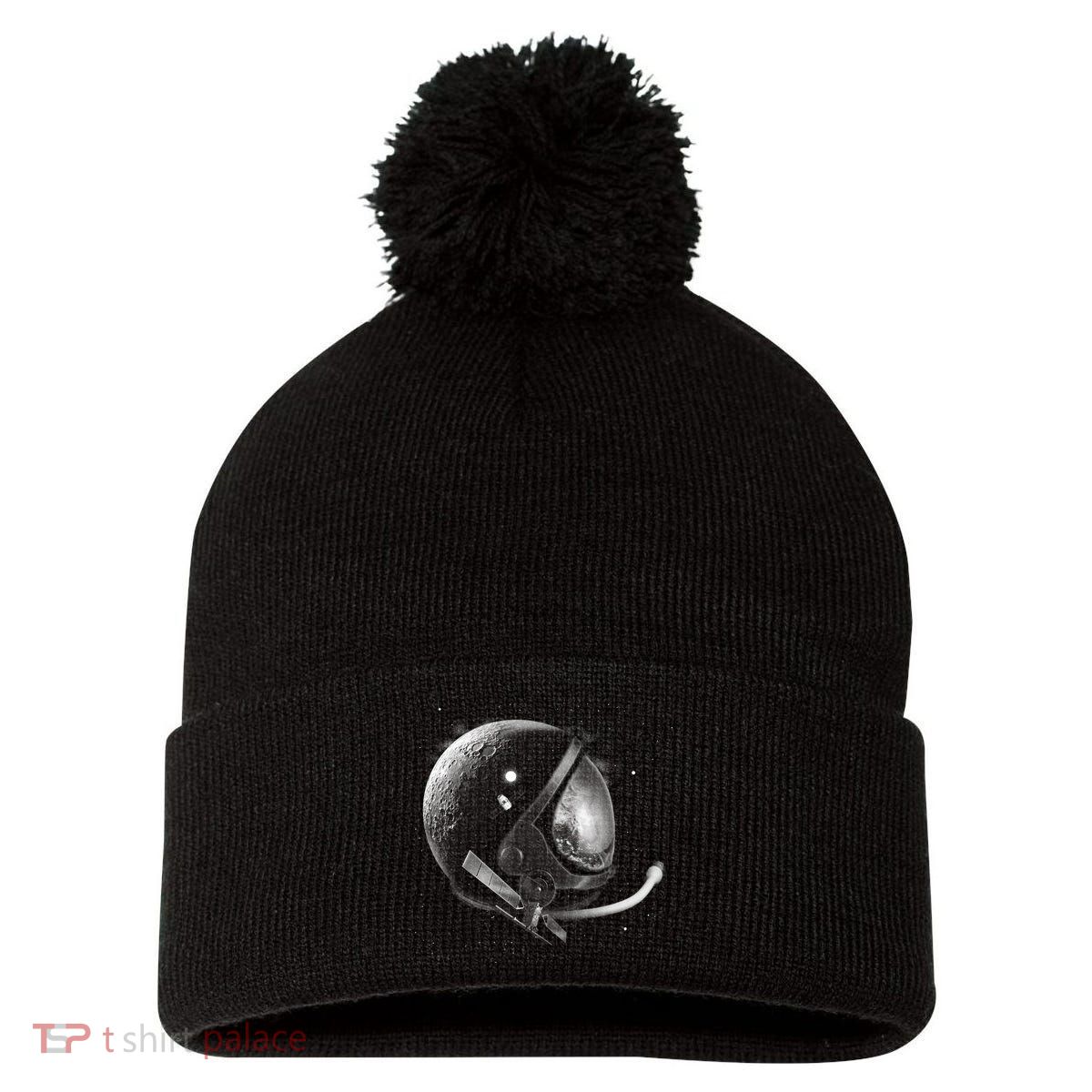Astronaut Moon Helmet Pom Pom 12in Knit Beanie