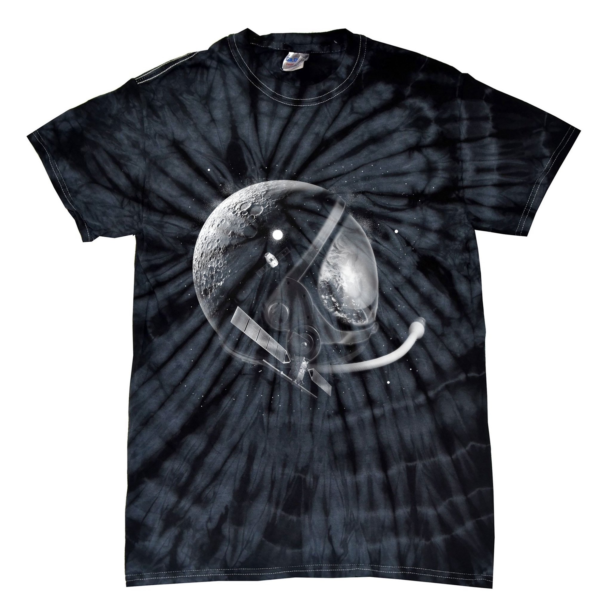 Astronaut Moon Helmet Tie-Dye T-Shirt