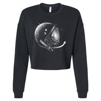 Astronaut Moon Helmet Cropped Pullover Crew