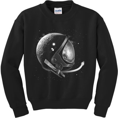 Astronaut Moon Helmet Kids Sweatshirt