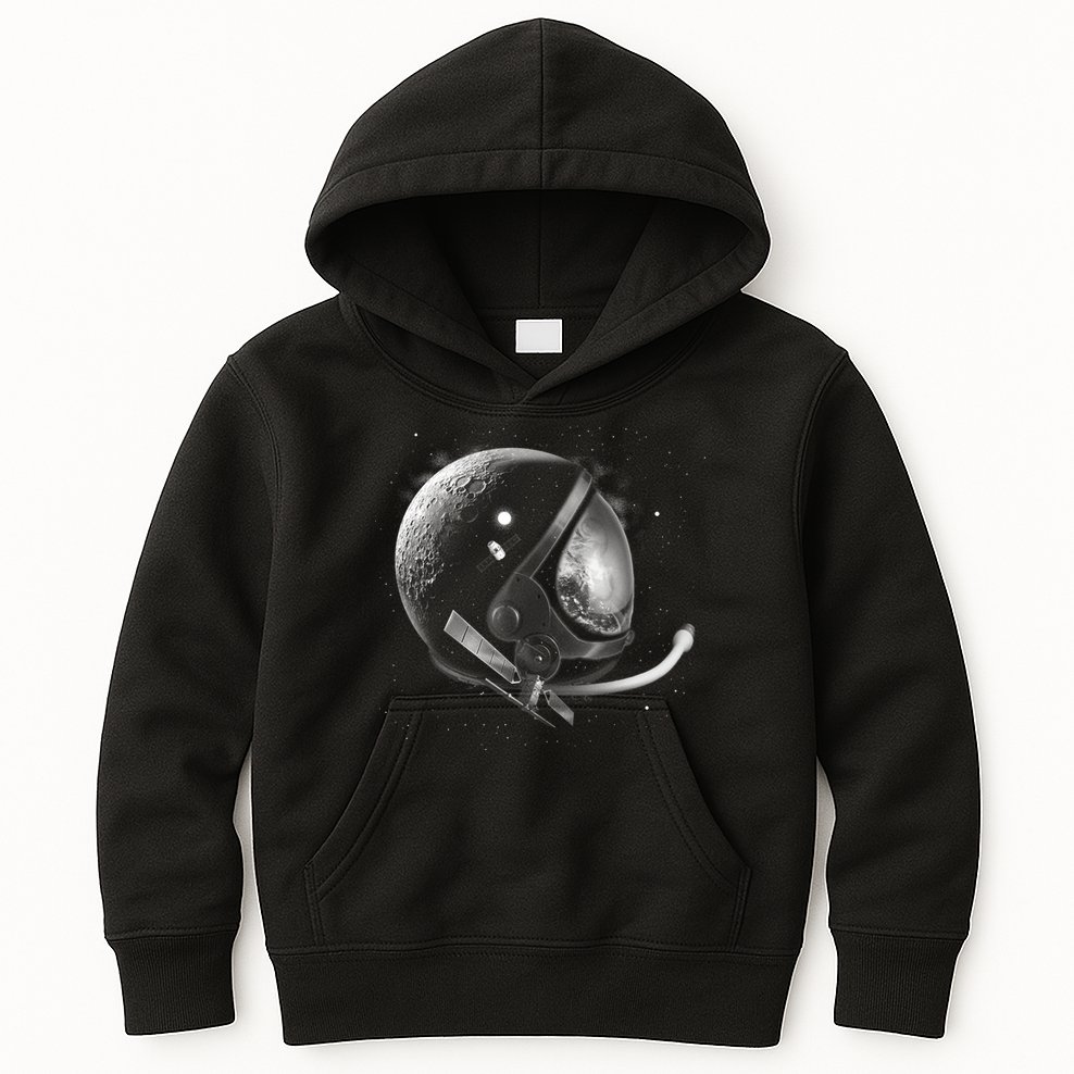 Astronaut Moon Helmet Kids Hoodie