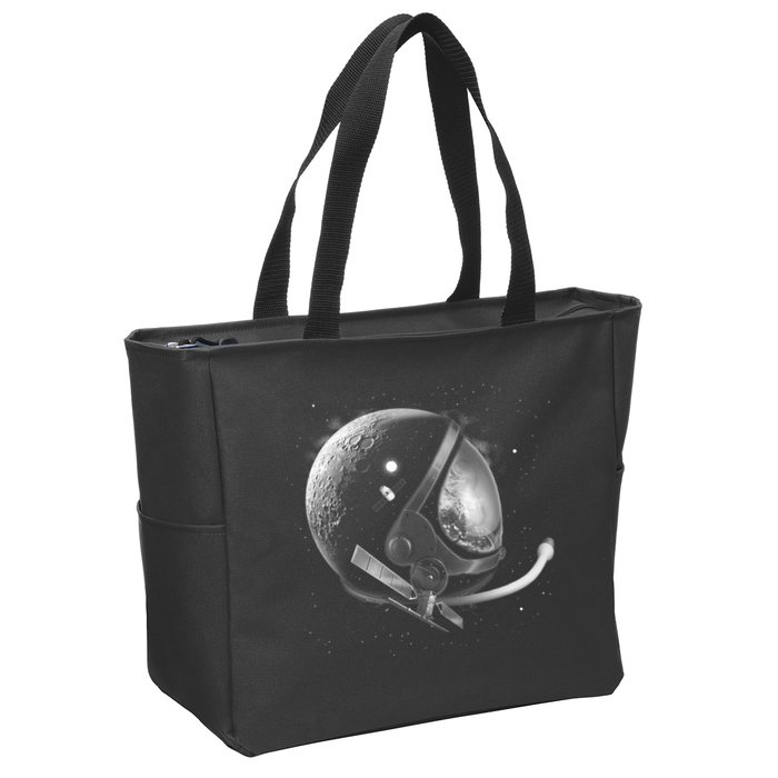 Astronaut Moon Helmet Zip Tote Bag
