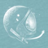 Astronaut Moon Helmet Sueded Cloud Jersey T-Shirt