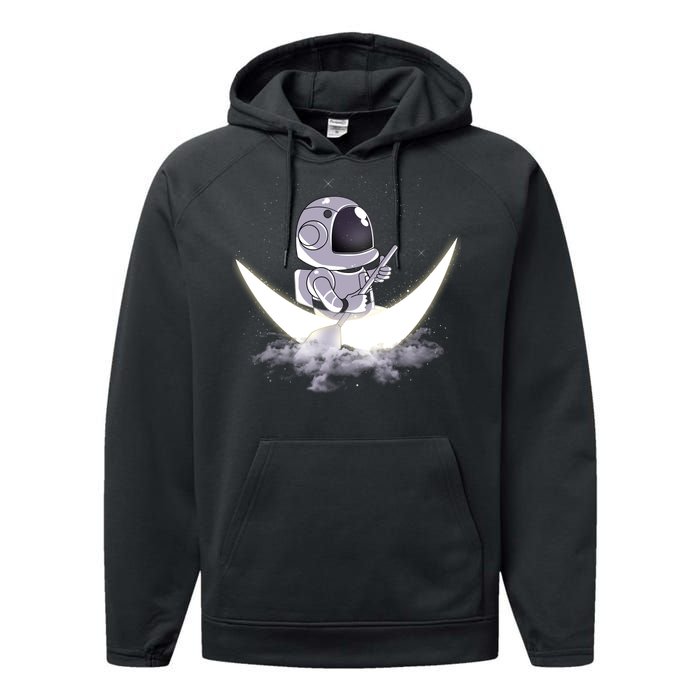 Astronaut Moon Sailing Performance Fleece Hoodie