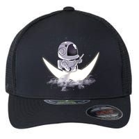 Astronaut Moon Sailing Flexfit Unipanel Trucker Cap