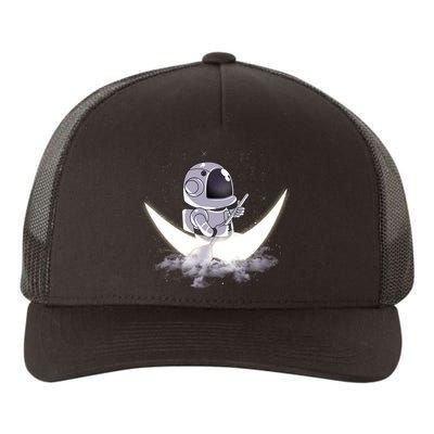 Astronaut Moon Sailing Yupoong Adult 5-Panel Trucker Hat