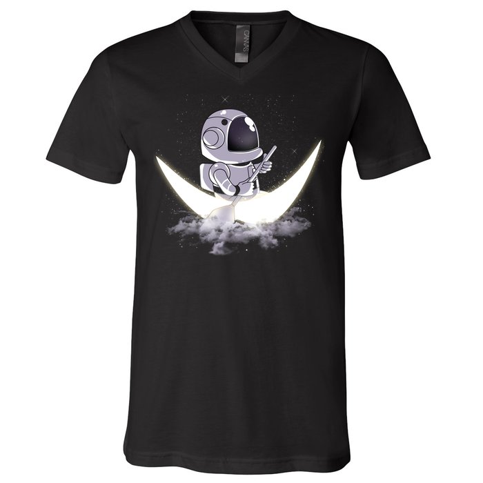 Astronaut Moon Sailing V-Neck T-Shirt