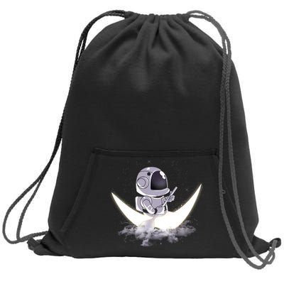 Astronaut Moon Sailing Sweatshirt Cinch Pack Bag