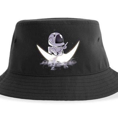 Astronaut Moon Sailing Sustainable Bucket Hat