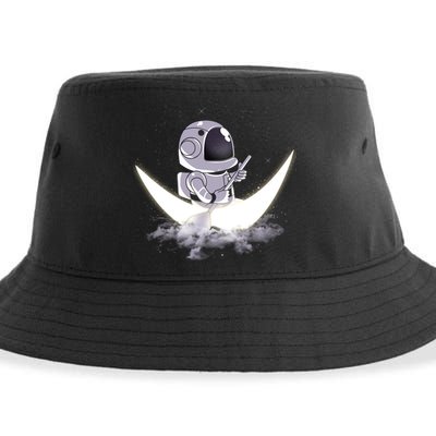 Astronaut Moon Sailing Sustainable Bucket Hat