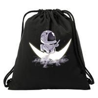 Astronaut Moon Sailing Drawstring Bag