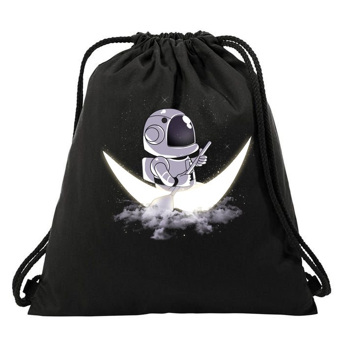 Astronaut Moon Sailing Drawstring Bag