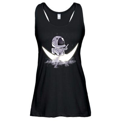 Astronaut Moon Sailing Ladies Essential Flowy Tank