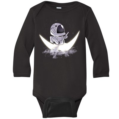 Astronaut Moon Sailing Baby Long Sleeve Bodysuit