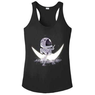 Astronaut Moon Sailing Ladies PosiCharge Competitor Racerback Tank