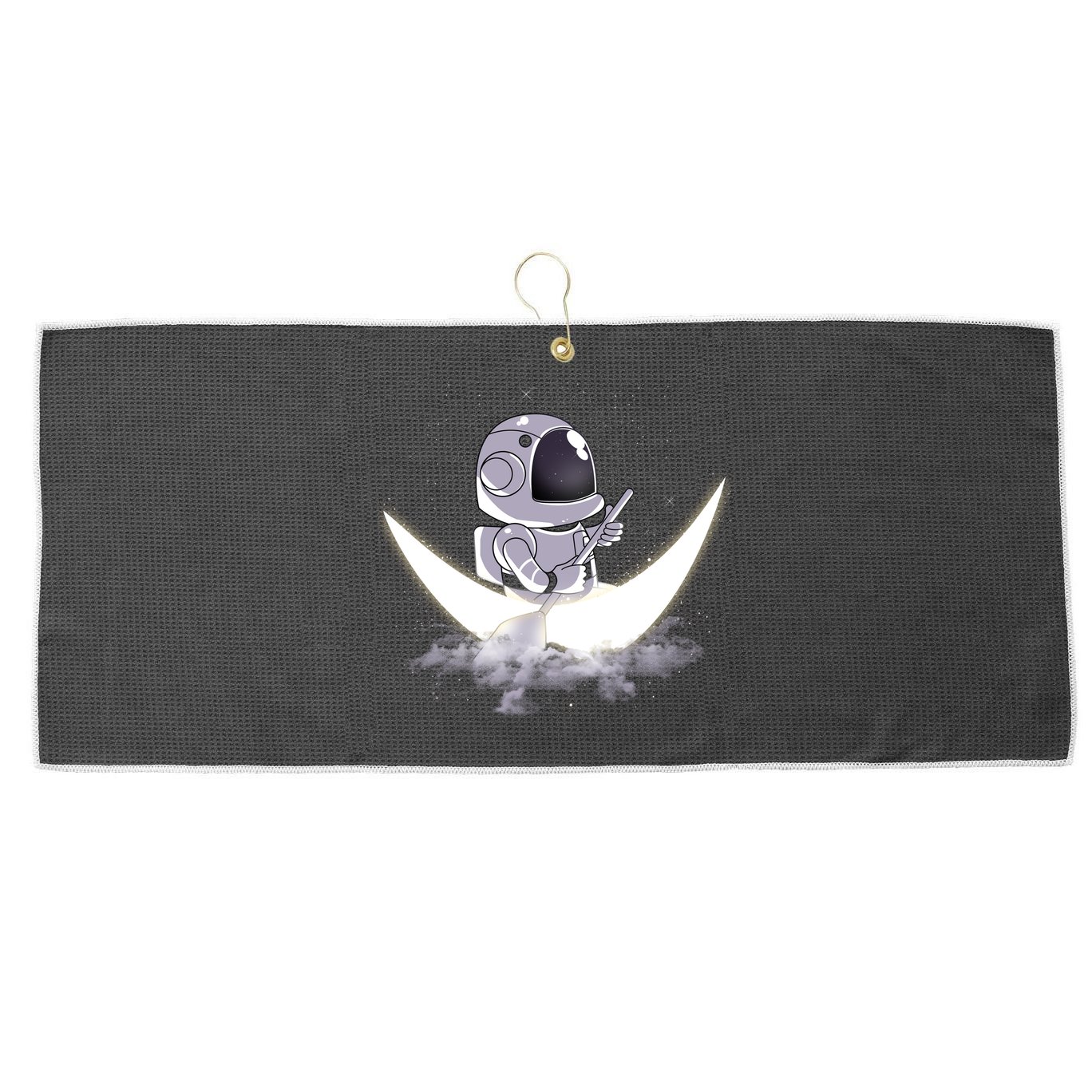 Astronaut Moon Sailing Large Microfiber Waffle Golf Towel
