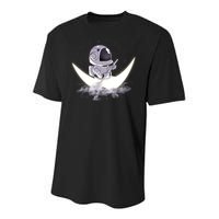 Astronaut Moon Sailing Youth Performance Sprint T-Shirt