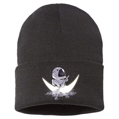 Astronaut Moon Sailing Sustainable Knit Beanie