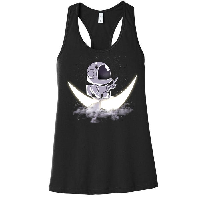 Astronaut Moon Sailing Women's Racerback Tank