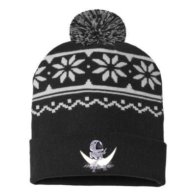 Astronaut Moon Sailing USA-Made Snowflake Beanie