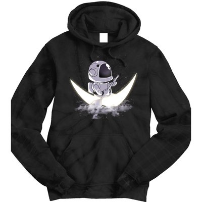 Astronaut Moon Sailing Tie Dye Hoodie