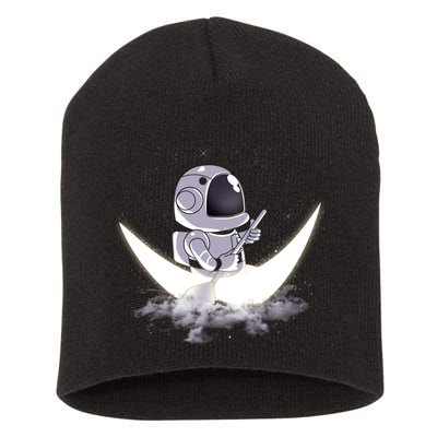 Astronaut Moon Sailing Short Acrylic Beanie