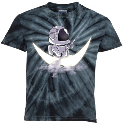 Astronaut Moon Sailing Kids Tie-Dye T-Shirt