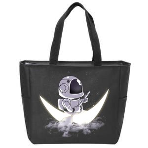 Astronaut Moon Sailing Zip Tote Bag