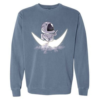 Astronaut Moon Sailing Garment-Dyed Sweatshirt