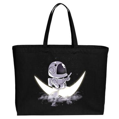 Astronaut Moon Sailing Cotton Canvas Jumbo Tote