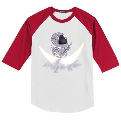 Astronaut Moon Sailing Kids Colorblock Raglan Jersey