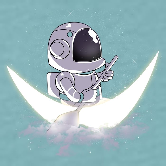 Astronaut Moon Sailing Sueded Cloud Jersey T-Shirt
