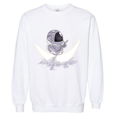 Astronaut Moon Sailing Garment-Dyed Sweatshirt