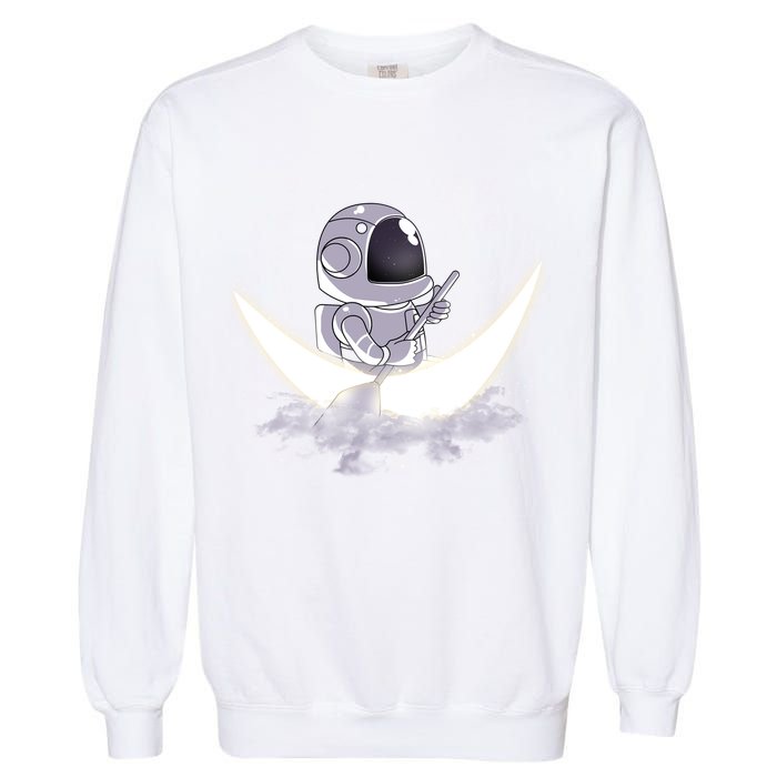 Astronaut Moon Sailing Garment-Dyed Sweatshirt