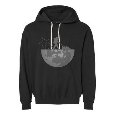 Astronaut Mowing The Lawn On The Moon Garment-Dyed Fleece Hoodie