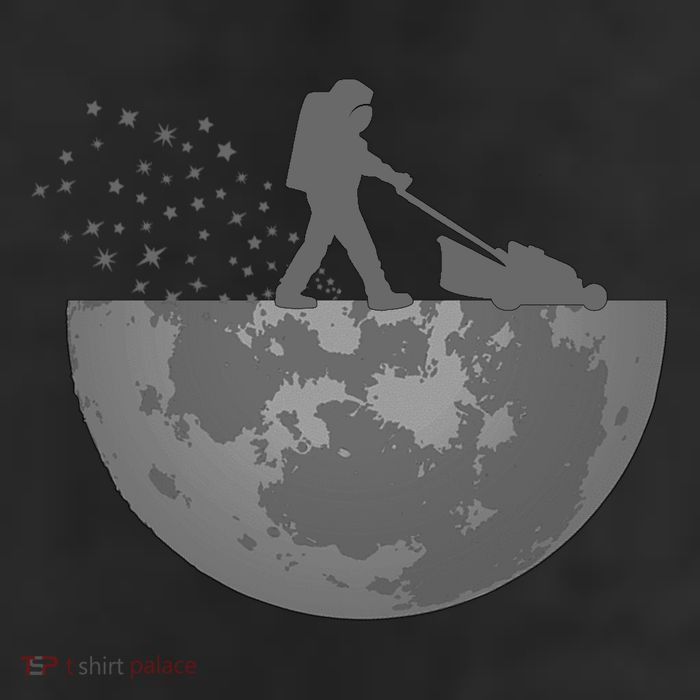 Astronaut Mowing The Lawn On The Moon 7 Panel Mesh Trucker Snapback Hat