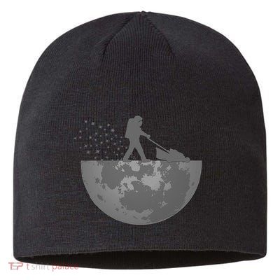 Astronaut Mowing The Lawn On The Moon Sustainable Beanie
