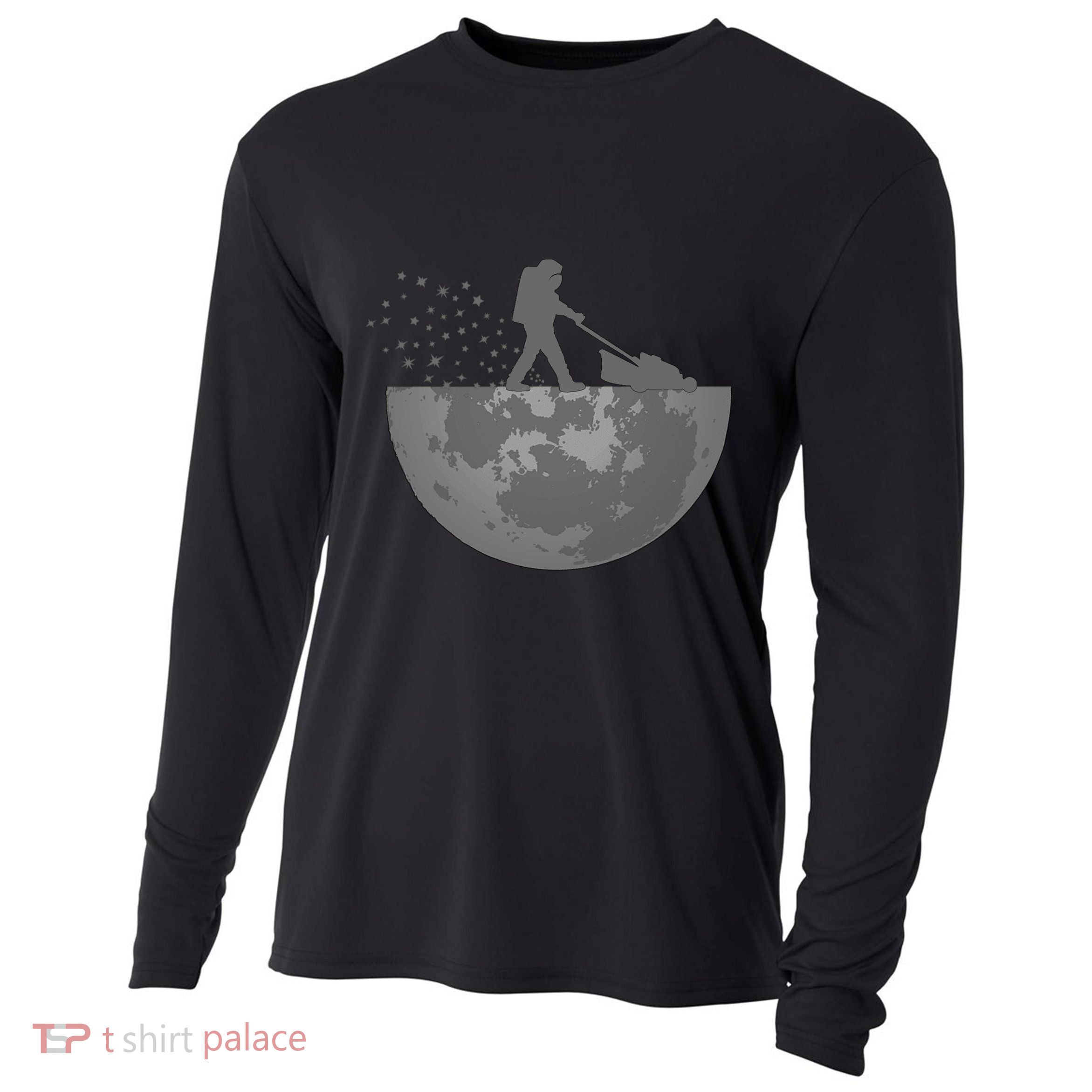Astronaut Mowing The Lawn On The Moon Cooling Performance Long Sleeve Crew