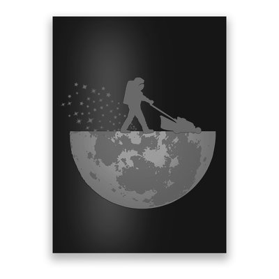 Astronaut Mowing The Lawn On The Moon Poster