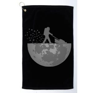 Astronaut Mowing The Lawn On The Moon Platinum Collection Golf Towel