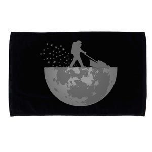 Astronaut Mowing The Lawn On The Moon Microfiber Hand Towel