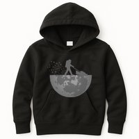Astronaut Mowing The Lawn On The Moon Kids Hoodie