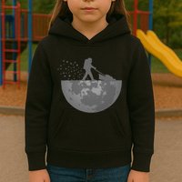 Astronaut Mowing The Lawn On The Moon Kids Hoodie
