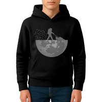 Astronaut Mowing The Lawn On The Moon Kids Hoodie