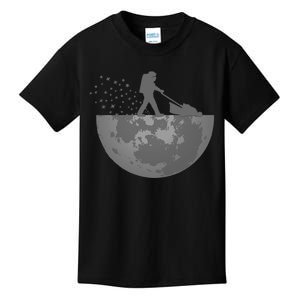 Astronaut Mowing The Lawn On The Moon Kids T-Shirt