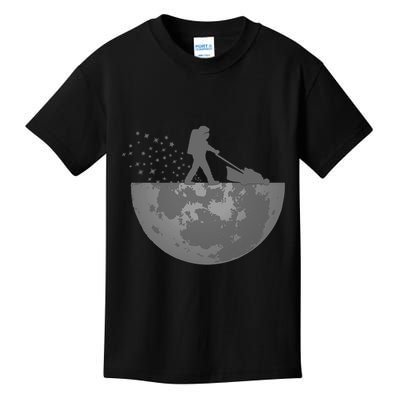 Astronaut Mowing The Lawn On The Moon Kids T-Shirt