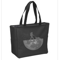 Astronaut Mowing The Lawn On The Moon Zip Tote Bag