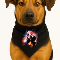 Astronaut Panda Galaxy Splatter USA-Made Doggie Bandana