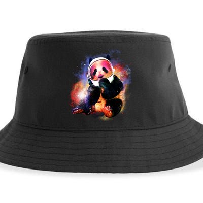 Astronaut Panda Galaxy Splatter Sustainable Bucket Hat