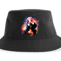 Astronaut Panda Galaxy Splatter Sustainable Bucket Hat